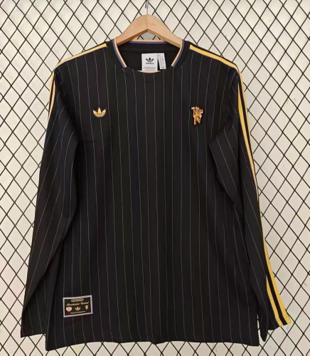 2025/26 Manchester United Black Thailand LS Soccer Jeesey AAA-23