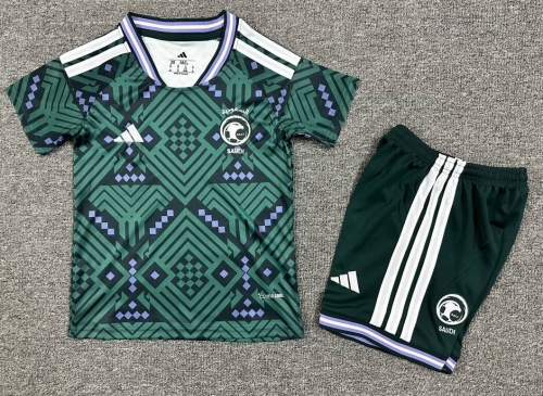Kids 2025/26 Saudi Arabia Home Green Kids/Youth Soccer Uniform-1040/507/522