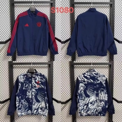 Double-sided 2025-26 Bayern Münche Blue Windbreaker Hoodies Top-47