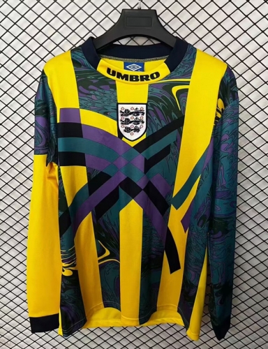1995 Retro Verison England Goalkeeper Yellow LS Thailand Soccer Jersey AAA-95