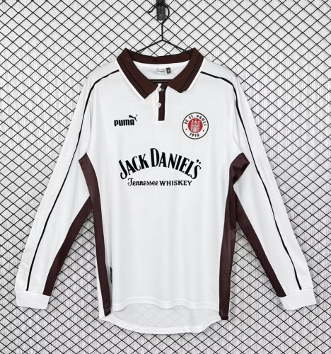 99-00 Retro Version FC St. Pauli Home White LS Thailand Soccer Jersey AAA-503