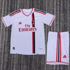 11/12 Retro Version AC Milan Away White Kids/Youth Soccer Uniform-811