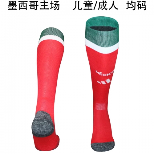 Adult/Kids 2026/27 Mexico Home Red Thailand Soccer Socks