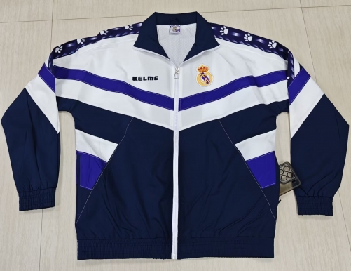 94/97 Retro Version Rea Madrid Blue & White Windbreaker Hoodies Top-503