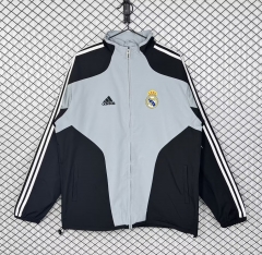 04/05 Retro Version Rea Madrid Black & Gray Windbreaker Hoodies Top-503