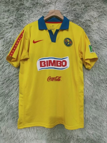 06/07 Retro Version Club América Home Yellow Thailand Soccer Jersey AAA-2178