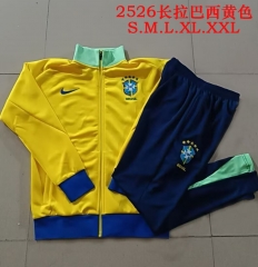 2025/26 Brazil Yellow Thailand Soccer Jacket Uniform-815
