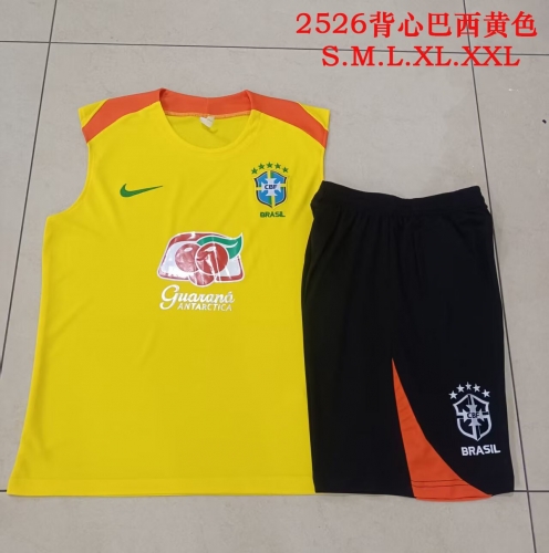 2025/26 Brazil Yellow Soccer Vest Set-815