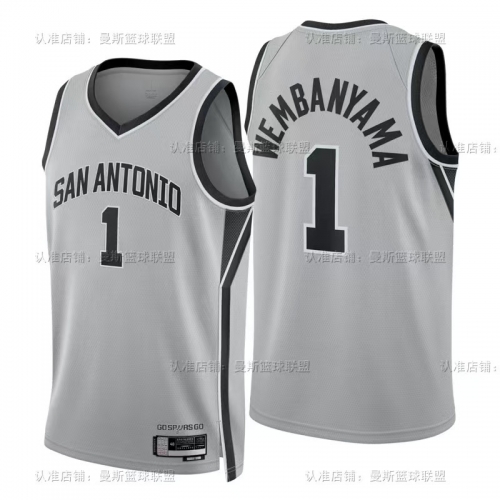 2026 Season Limied Version San Antonio Spurs NBA Gray #1 Jersey-311