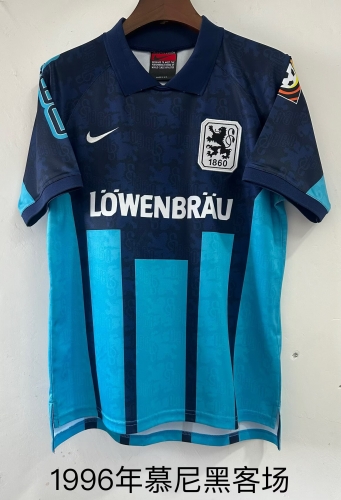 1996 Retro Version TSV 1860 München Away Blue Thailand Soccer Jersey AAA-709