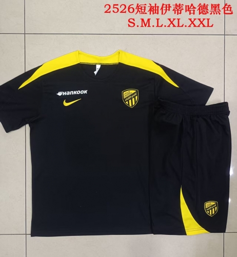 (Size S-2XL ) 2025/26 Al-Ittihad Black Thailand Soccer Uniform-815