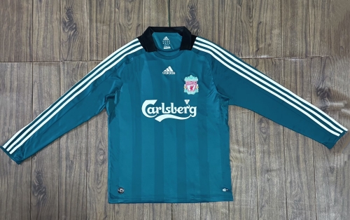 08/09 Retro Version Liverpool Away Green LS Thailand Soccer Jersey AAA-601