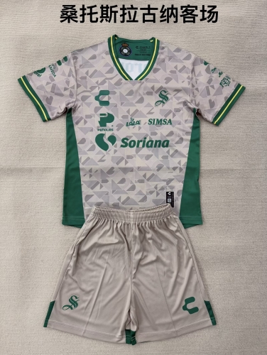 Kids 2025/26 Santos Laguna Away Gray Kids/Youth Soccer Uniform-208