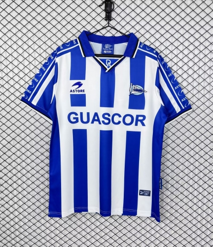 98/99 Retro Version Deportivo Alavés Home Blue & White Thailand Soccer Jersey AAA-503