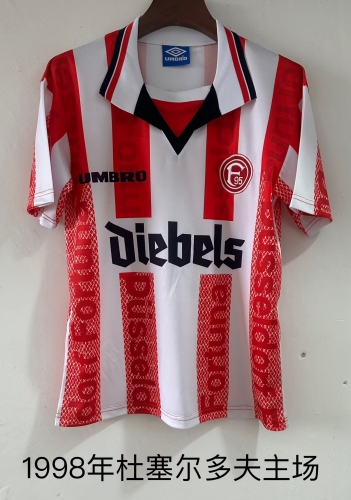 1998 Retro Version Fortuna Düsseldorf Home Black & Red Thailand Soccer Jersey AAA-709