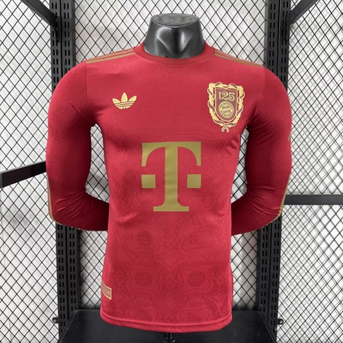 125th Player Commemorative Version 2024/25 Bayern München Red Thailand LS Soccer jersey AAA-16/88/XY