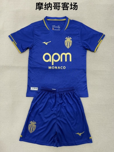 Kids 2025/26 Monaco Away Blue Kids/Youth Soccer Uniform-208