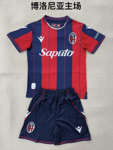 Kids 2025/26 Bologna FC 1909 Home Black & Red Youth/Kids Soccer Uniform-208
