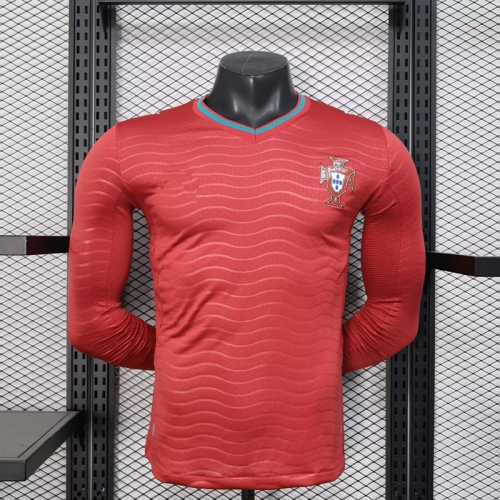Player Version 2026/27 Portugal Home Red LS Thailand Soccer Jersey AAA-888
