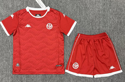 Kids 2025/26 Tunisia Home Red Kids/Youth Soccer Uniform-1040/522