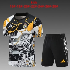 Kids 2025/26 Jointed Version Rea Madrid Black & White Kids/Youth Soccer Tracksuit Uniform-801