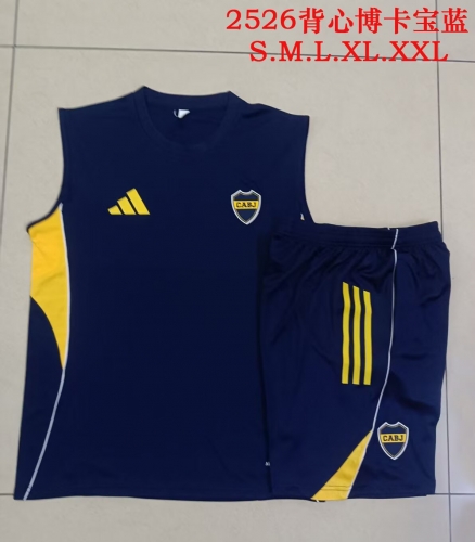 2025/26 Boca Juniors Royal Blue Soccer Tracksuit Vest Suit-815