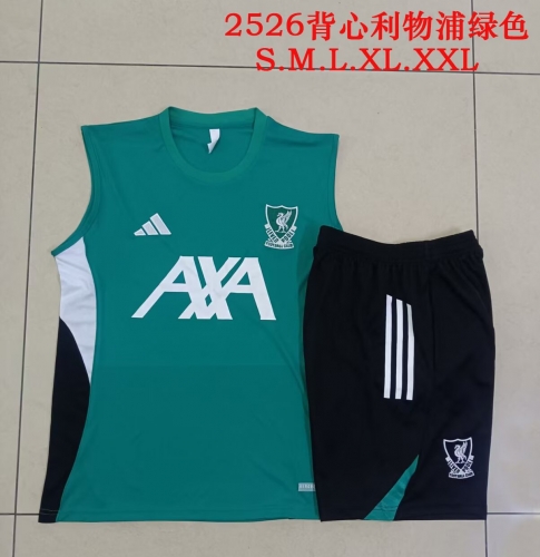 2025/26 Liverpool Green Soccer Tracksuit Vest Suit-815