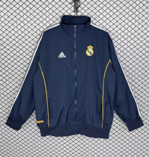 99/00 Retro Version Rea Madrid Royal Blue Windbreaker Hoodies Top-503