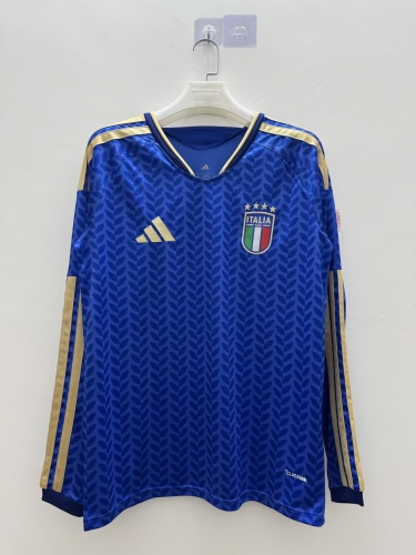 2025/26 Italy Home Blue LS Thailand Soccer Jersey AAA-410