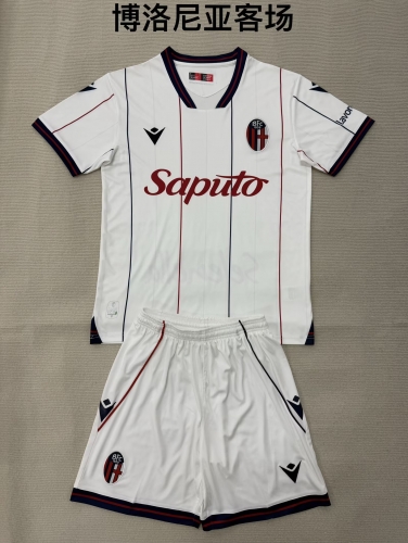 Kids 2025/26 Bologna FC 1909 Away White Youth/Kids Soccer Uniform-208