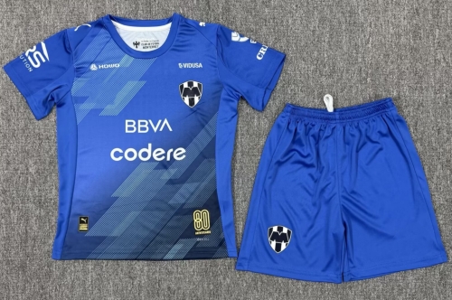 Kids 2025/26 Monterrey 2nd Away Blue Kids/Youth Soccer Uniform-522