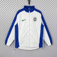 1998/99 Retro Version Brazil White Windbreaker Hoodies Top-503