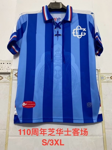 110th Retro Version Deportivo Guadalajara Away Blue Thailand Soccer Jersey AAA-2041