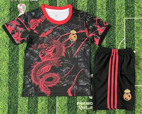 Kids 2026/27 Special Version Real Madrid Black & Red Kids/youth Soccer Uniform-522