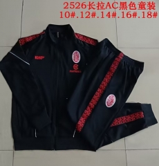 (Size 10-18 ) Kids 2025/26 AC Milan Black Kids/Youth Soccer Jacket Uniform-815