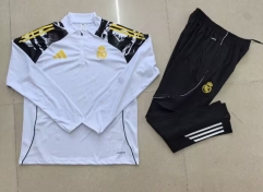 Kids 2025/26 Jointed Version Rea Madrid White Kids/Youth Soccer Tracksuit Uniform-GDP