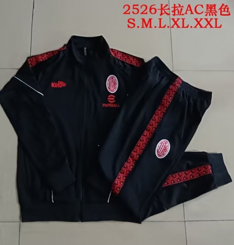(Size S-2XL ) 2025/26 AC Milan Black Soccer Jacket Uniform-815