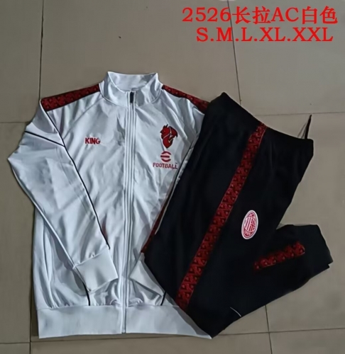 (Size S-2XL ) 2025/26 AC Milan White Soccer Jacket Uniform-815