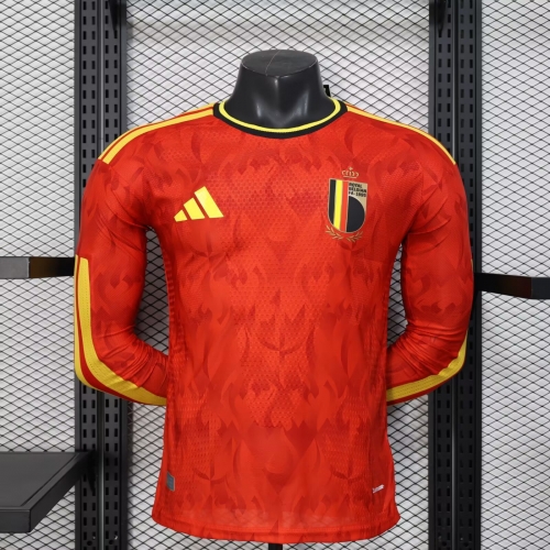 Player Version 2025/26 Belgium Home Red Thailand LS Soccer Jeesey AAA-16/888