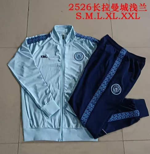 (Size S-2XL ) 2025/26 Manchester City Light Blue Soccer Jacket Uniform-815