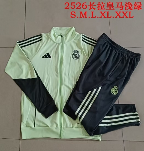 (Size S-2XL ) 2025/26 Rea Madrid Light Green Soccer Jacket Uniform-815