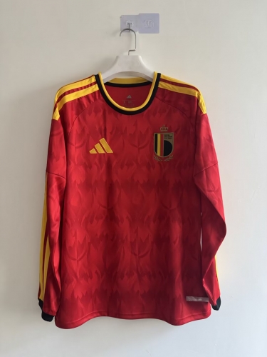 2025/26 Belgium Home Red Thailand LS Soccer Jeesey AAA-410