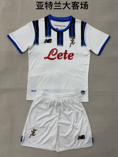 Kids 2025/26 Atalanta BC Away White Kids/Youth Soccer Uniform-208