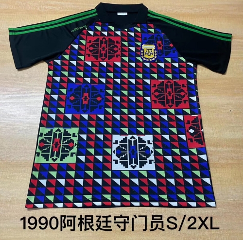 1990 Retro Version Argentina Goalkeeper Color Thailand Soccer Jersey AAA-2041