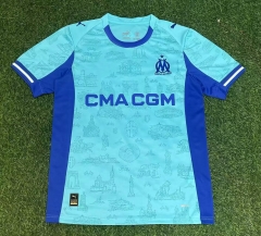 2025-2026 Olympique de Marseille 4nd Away Lake Blue Thailand Soccer Jersey AAA-416