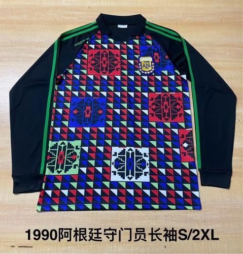 1990 Retro Version Argentina Goalkeeper Color LS Thailand Soccer Jersey AAA-2041
