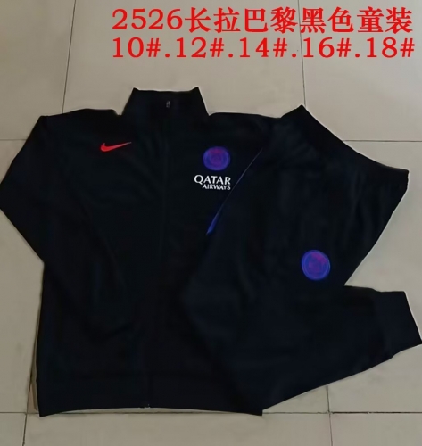 Kids 2025/26 Paris SG Black Kids/Youth Soccer Jacket Uniform-815