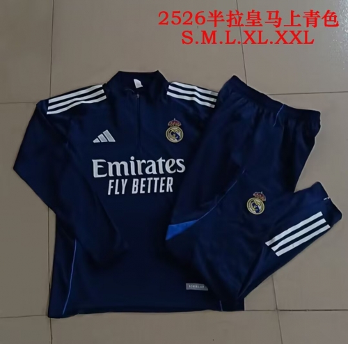 2025/26 Rea Madrid Cyan Soccer Tracksuit Uniform-815