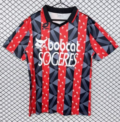 93/94 Retro version OGC Nice Home Red & Black Thailand Soccer Jersey AAA-503
