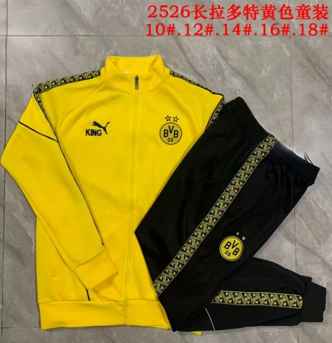 Kids 2025-26 Borussia Dortmund Yellow Kids/Youth Soccer Jacket Uniform-815